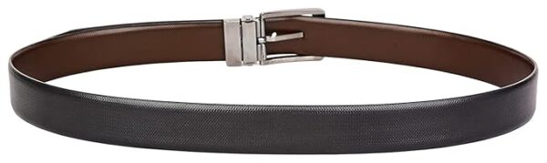 Men Black Textured Genuine Leather Reversible Belt Honey Article - Image 4