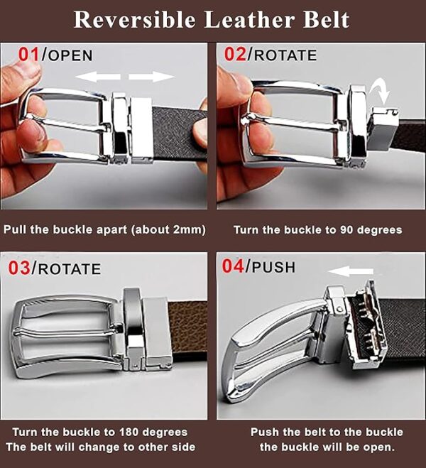 Fish Scale Reversible Leather Belt – Genuine Leather Craft with Imported Buckle for Men - Image 6